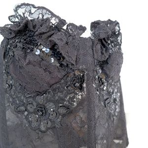 Bustier - Black w/ sequin + lace